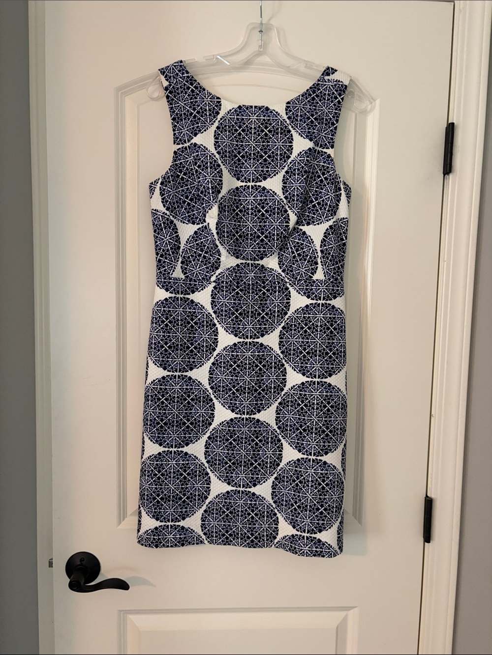 The Limited Navy and White Geometric Sheath Dress